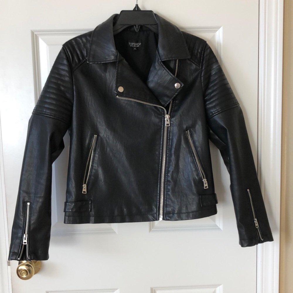 Black leather jacket Topshop